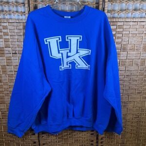Y2K Kentucky Wildcats Sweatshirt Men Blue Crewneck Sweater Adult Size 3XL